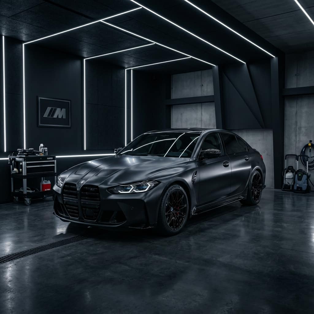 BMW M3 Competition in detailing studio